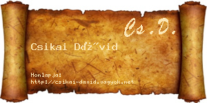 Csikai Dávid névjegykártya
