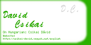 david csikai business card